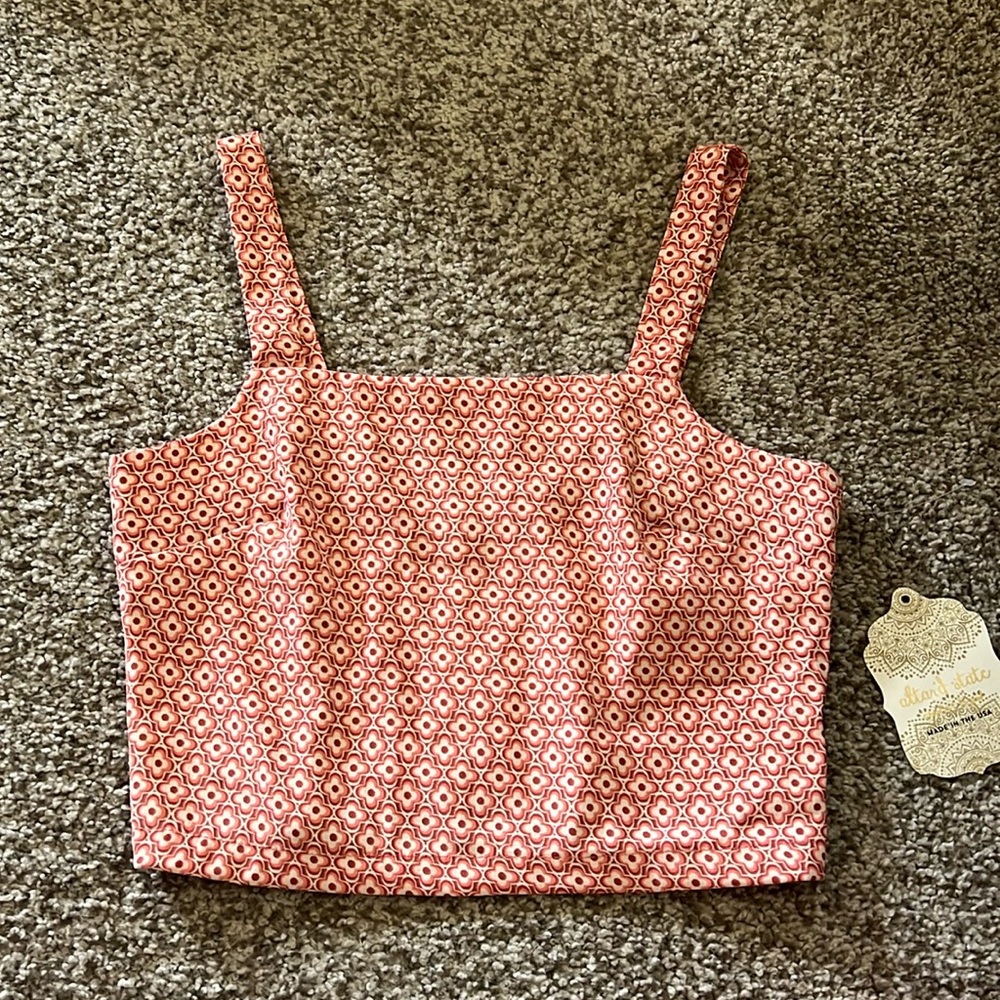 Altard State Cropped Tank, Size X-Small, Patterned, Color: Pink, Coral, Purple